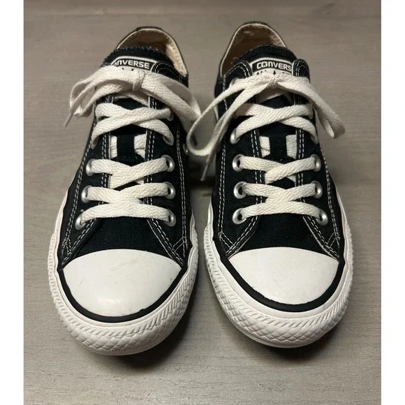 Converse All Star Low Top Sneakers Black Canvas‎ Women's Size 7 Casual Shoes - Picture 3 of 14